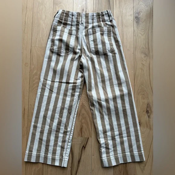 Collette Anthropologie Maeve Striped Tan and White pants - Picture 2 of 3